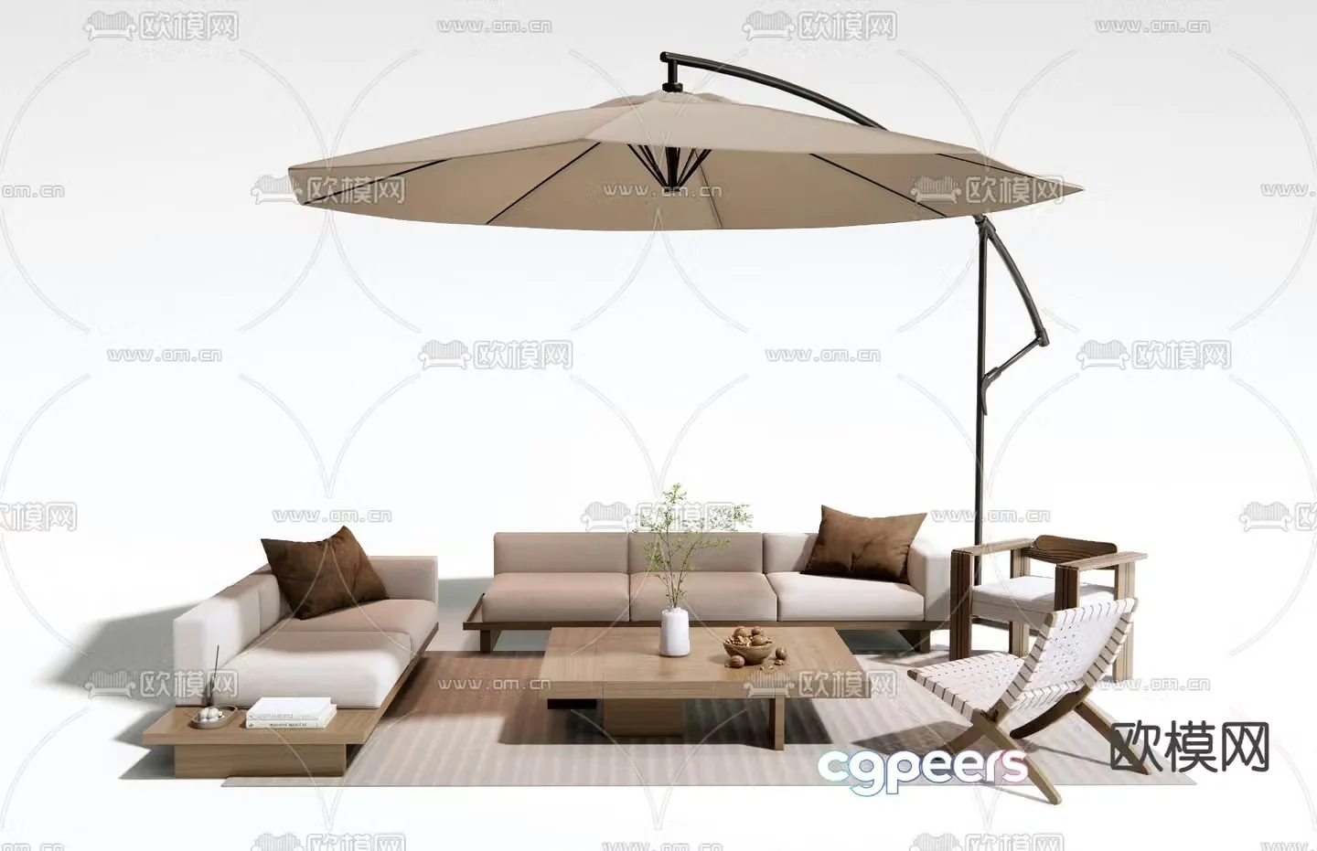 Outdoor sofa modular sofa 3d model