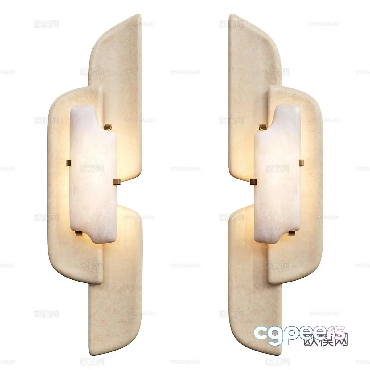 New Chinese style light luxury decorative wall light 3D model