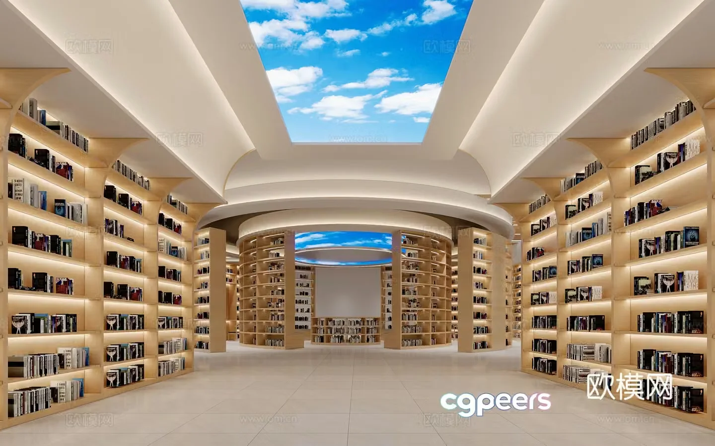 Modern library 3d model