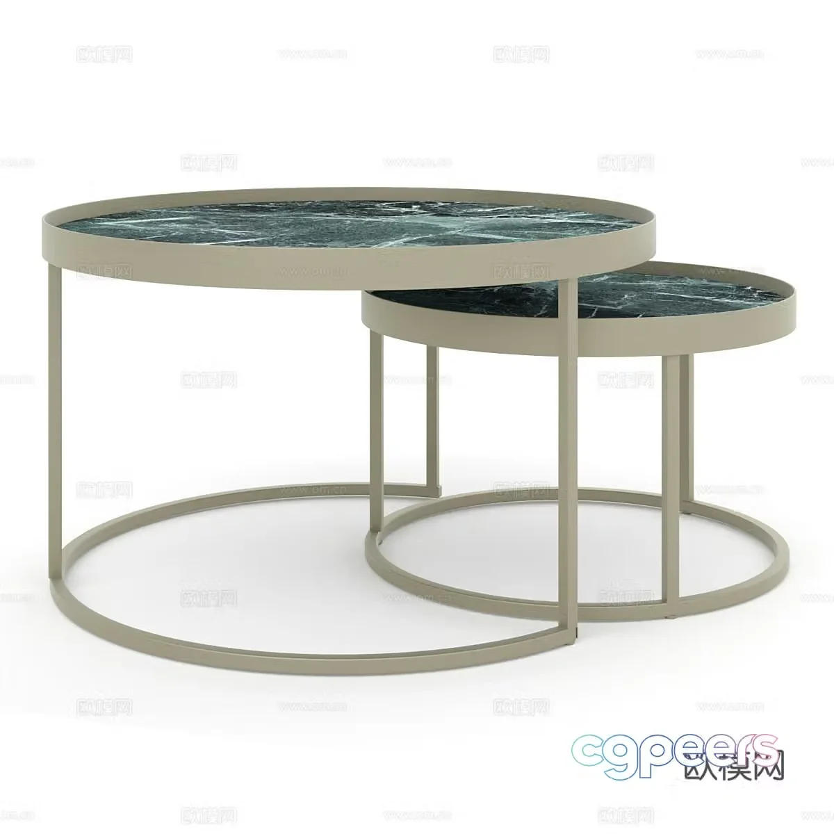 Modern simple light luxury tea table coffee table simple tea table round tea table 3D model