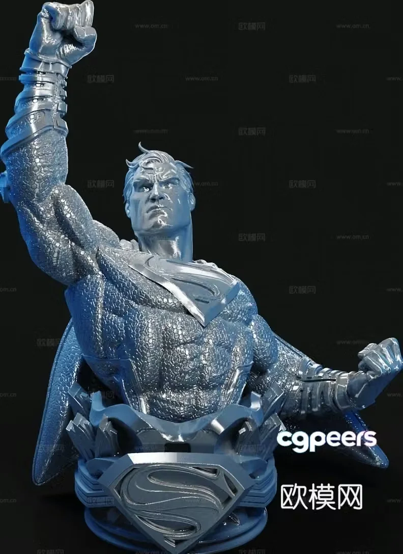 Half-length Superman sculpture Marvel DC superhero 3d model