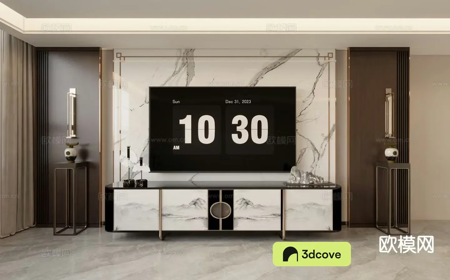 New Chinese TV Wall TV Background