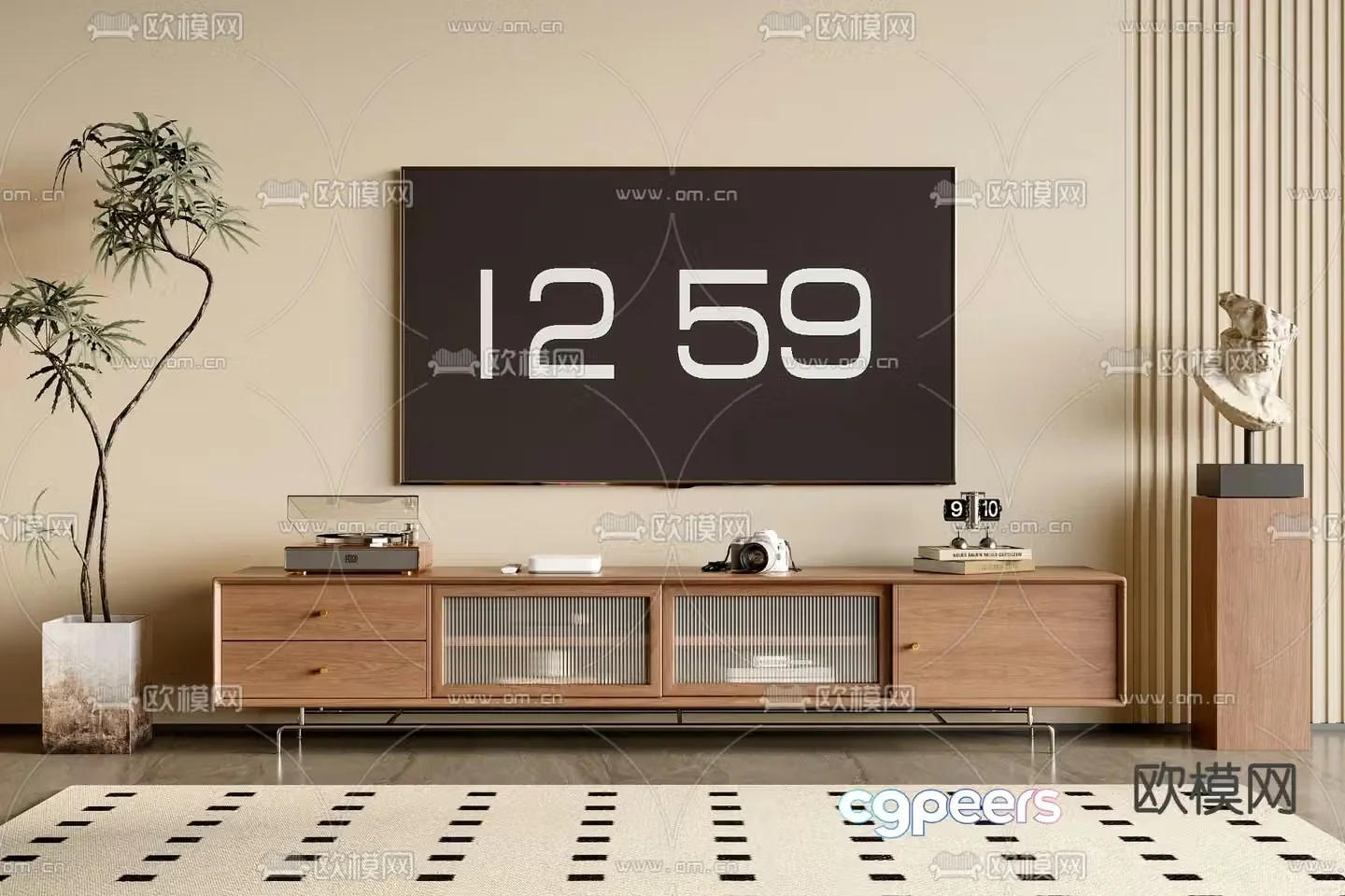 Medieval style TV cabinet TV 3d model