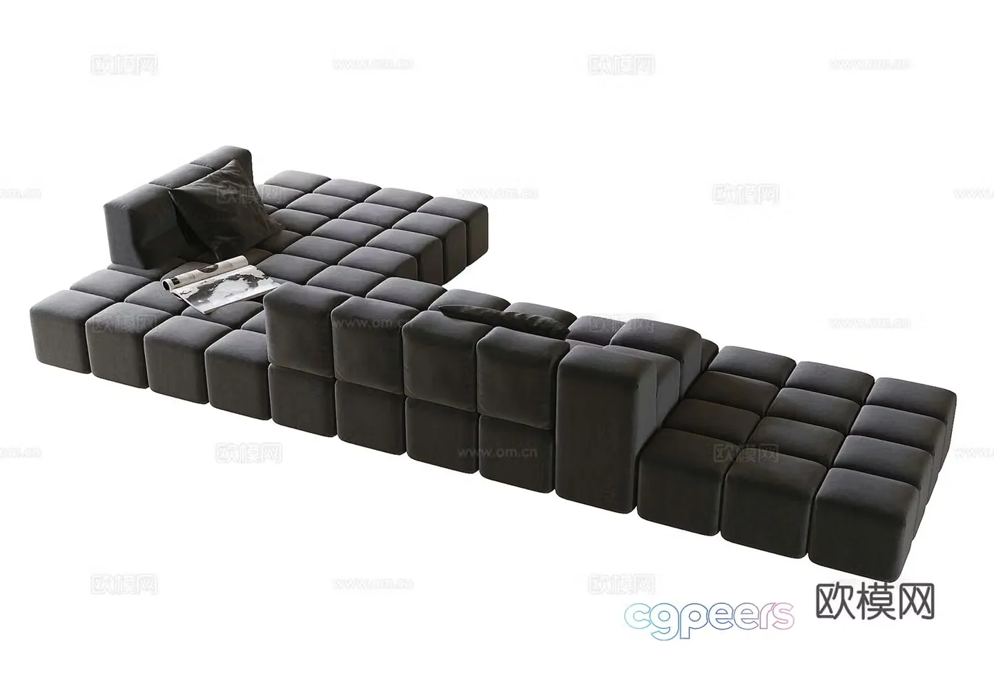 Modern multi-person sofa corner sofa 3d model