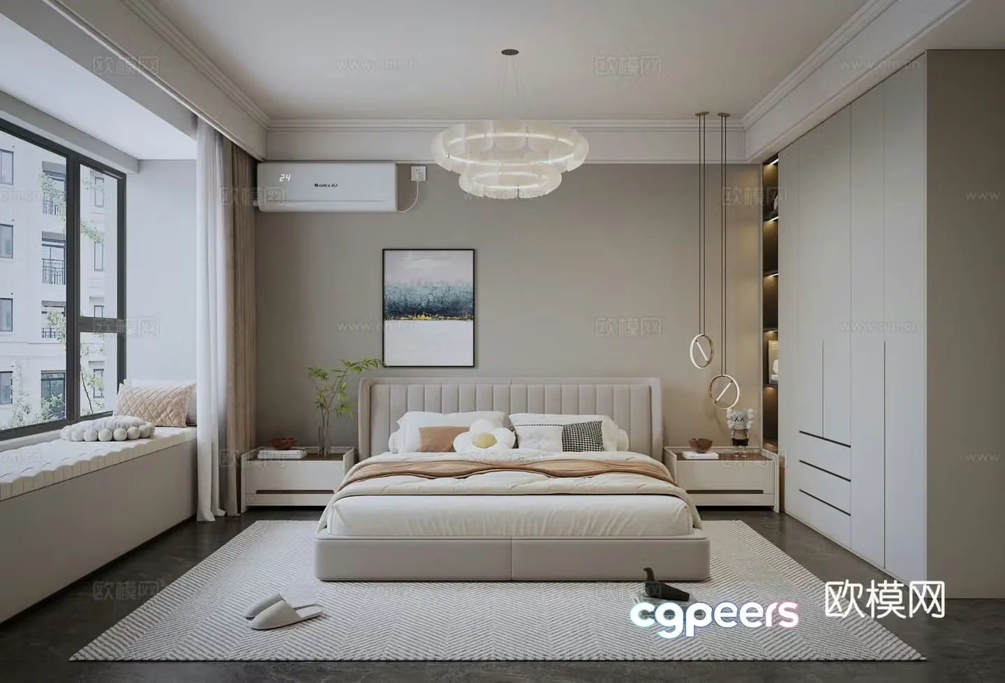 Modern bedroom master bedroom 3d model