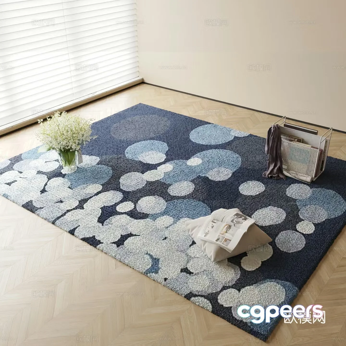 Simple carpet square carpet 3d model