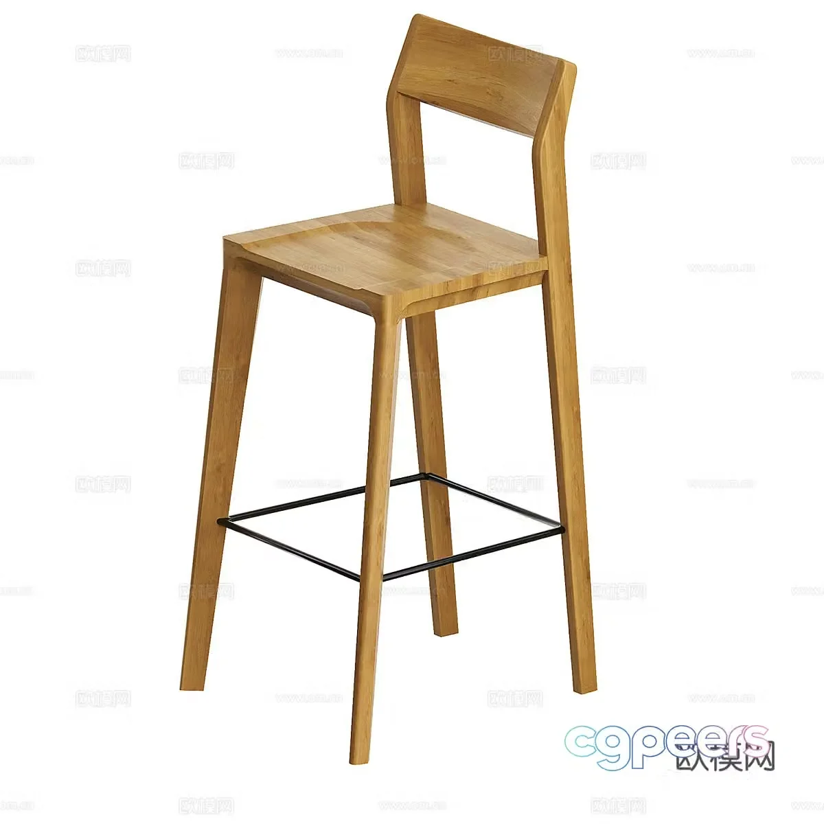 Nordic simple bar chair bar chair bar chair bar stool 3d model