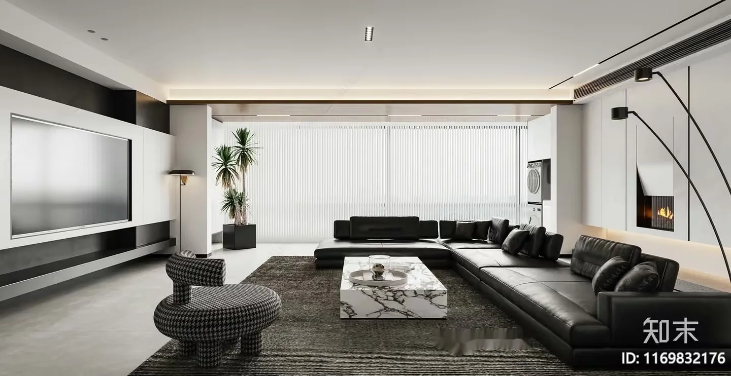 Modern Living Room 3D Model – 17152 – VRAY Render