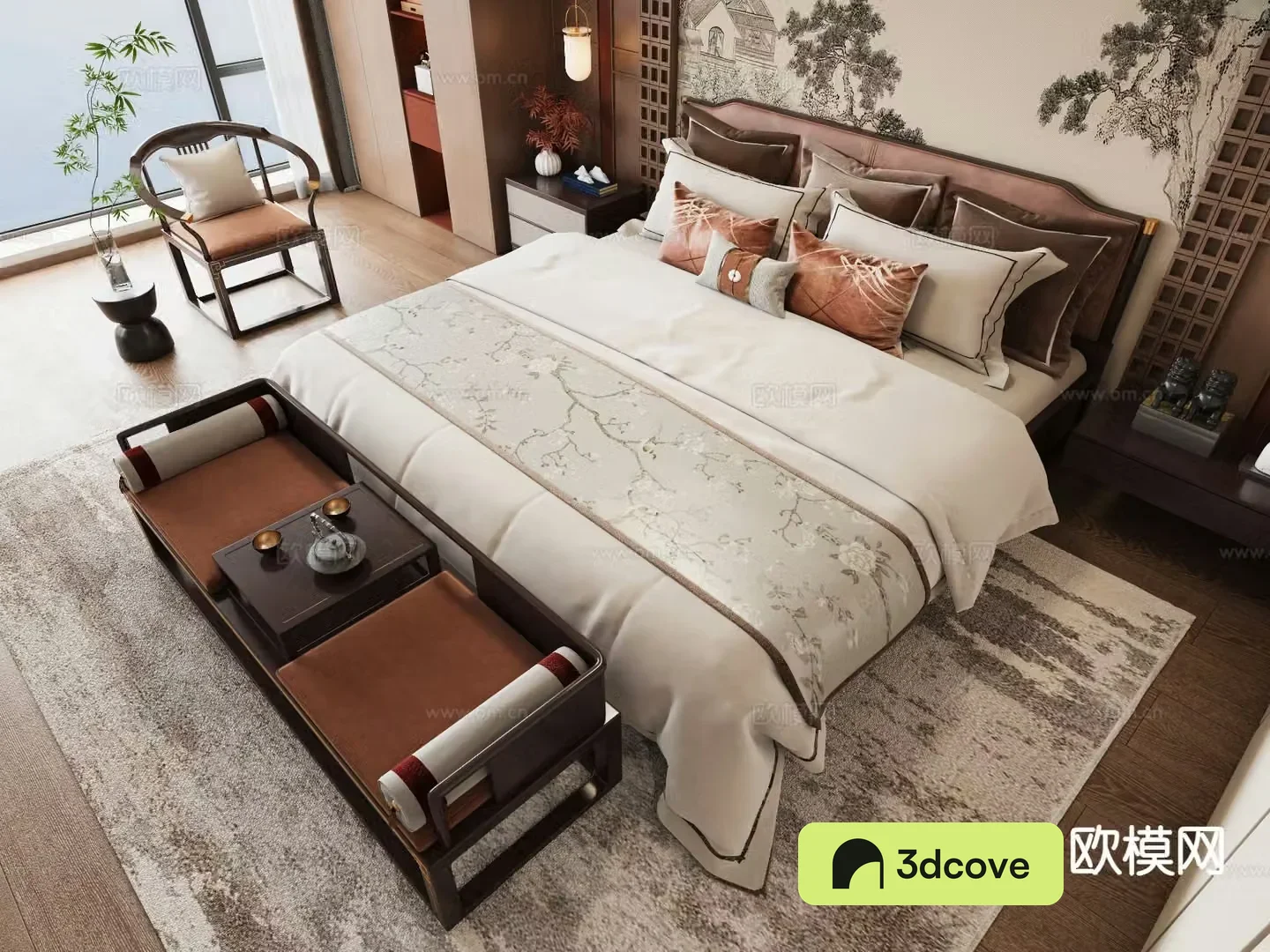 New Chinese style double bed