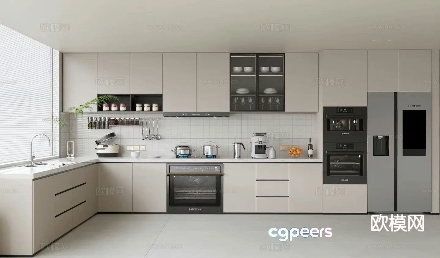 modern kitchen cabinet 3d model