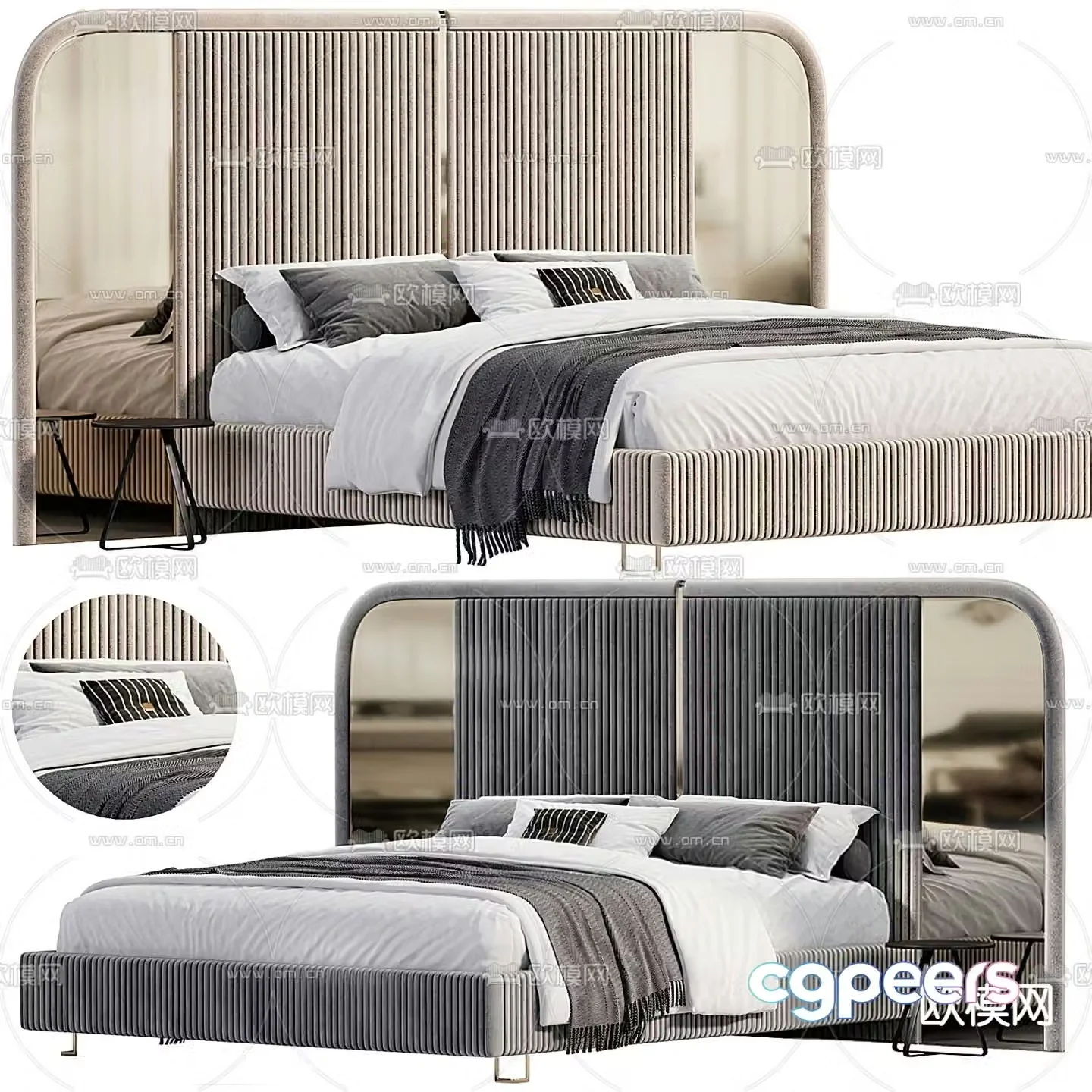 B&B Italia double bed 3d model