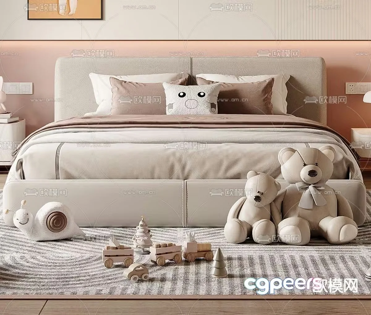 Modern children’s bed 3d model