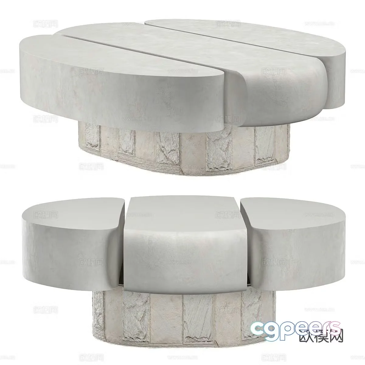 Wabi-sabi style coffee table 3d model
