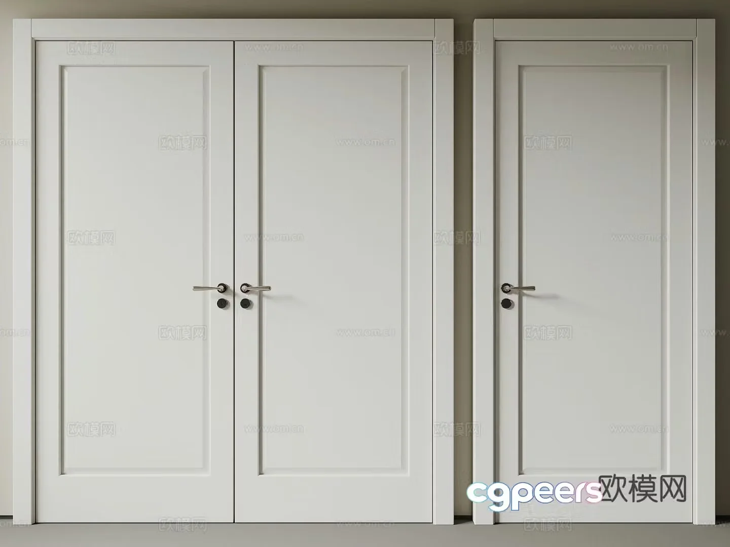 Modern bedroom door double door 3d model
