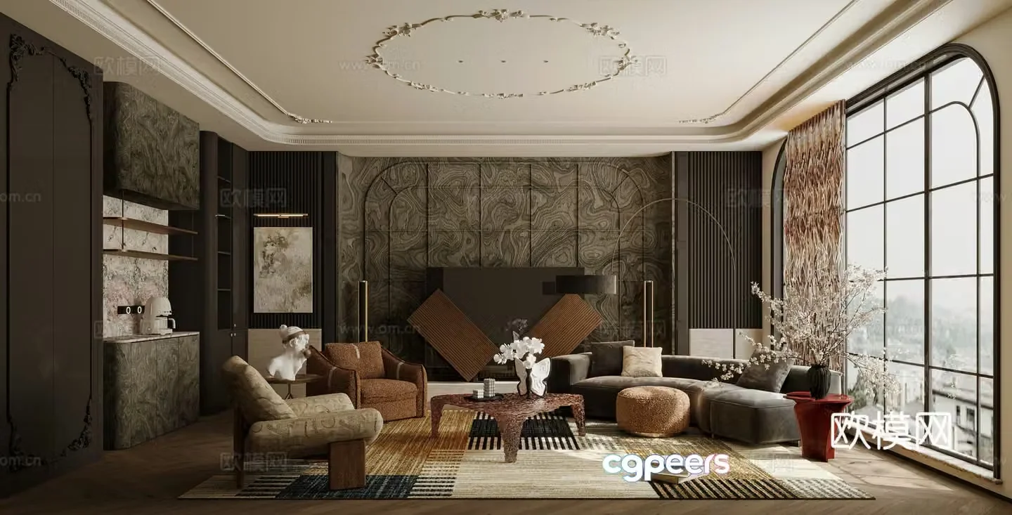 French living room 3d model