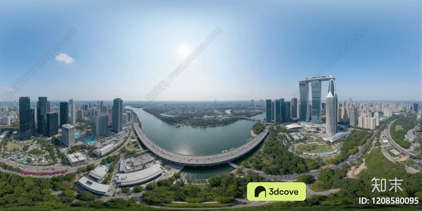 A Cityscape With A Large Body Of Water And A Bridge