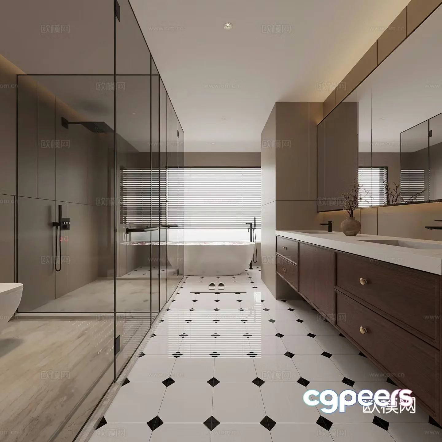Middle-aged bathroom 3D model