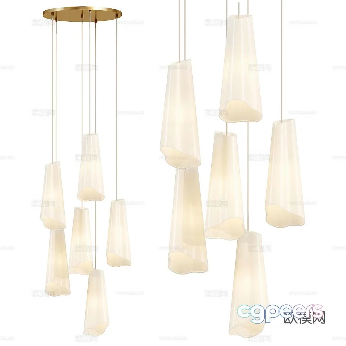 New Chinese style light luxury Sofia decorative chandelier 3d model
