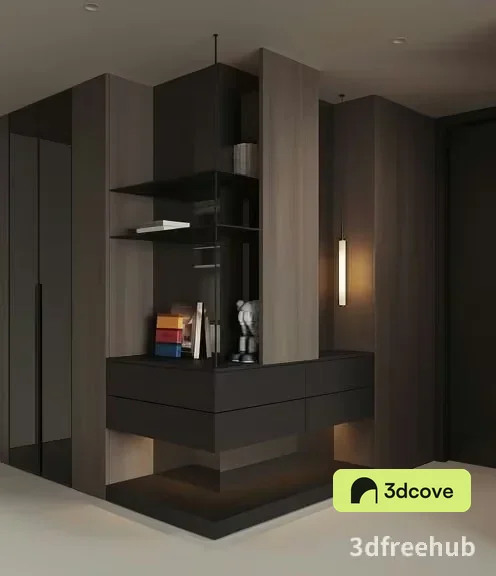 Modern Dark Wood Storage Unit
