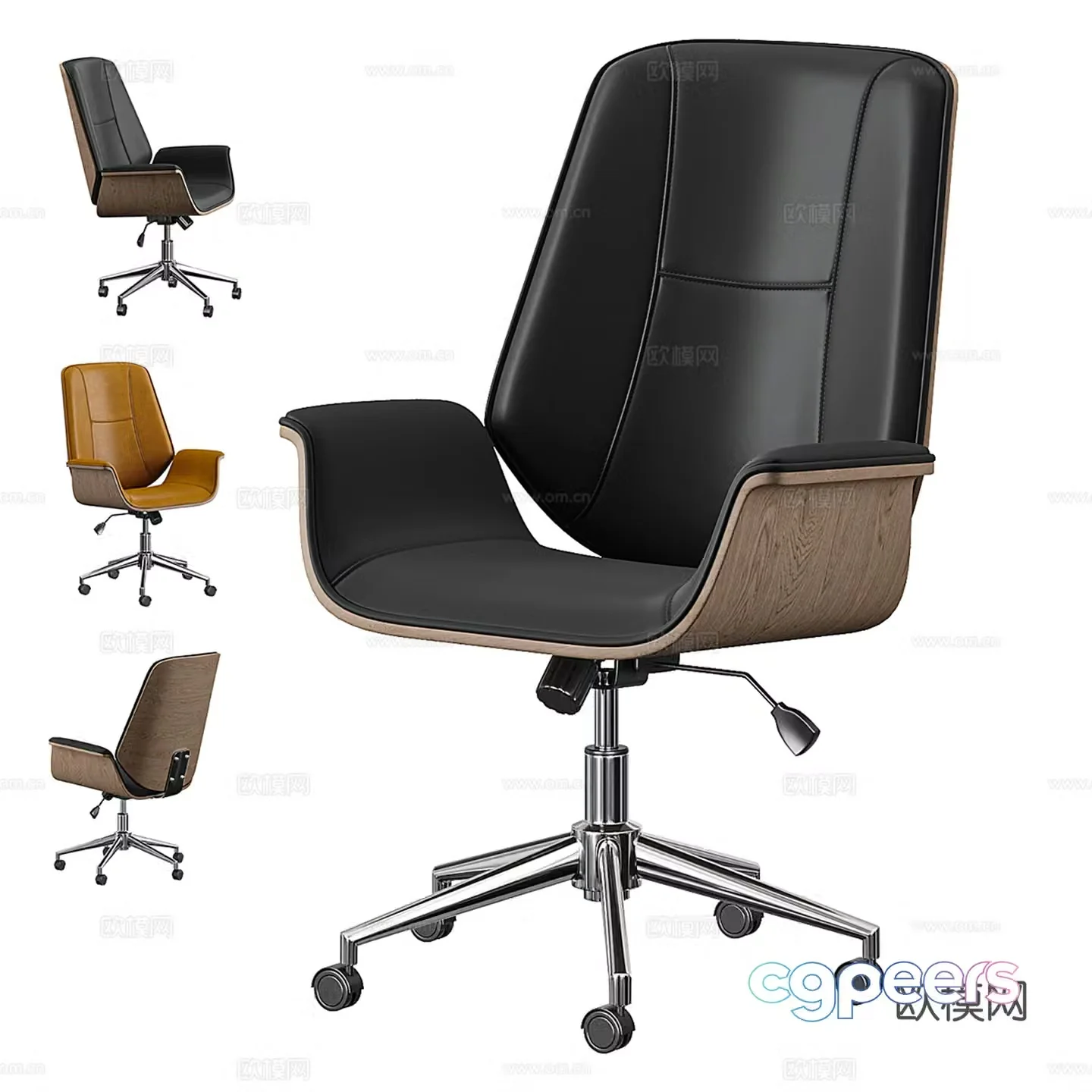 Modern leather office chair 3d model