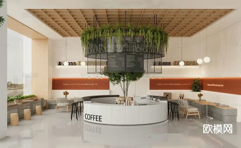 Modern Coffee Shop 3D Model – 6656 – CORONA Render