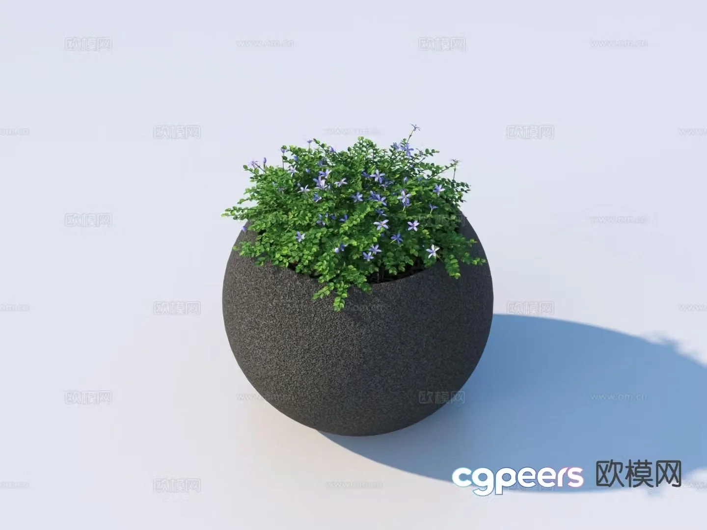 Flower pot pot green plant 3d model