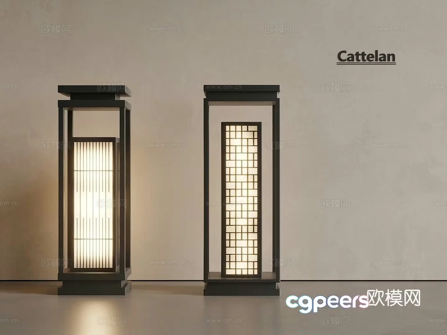 New Chinese style medieval courtyard light street lamp floor lamp outdoor lamp 3d model