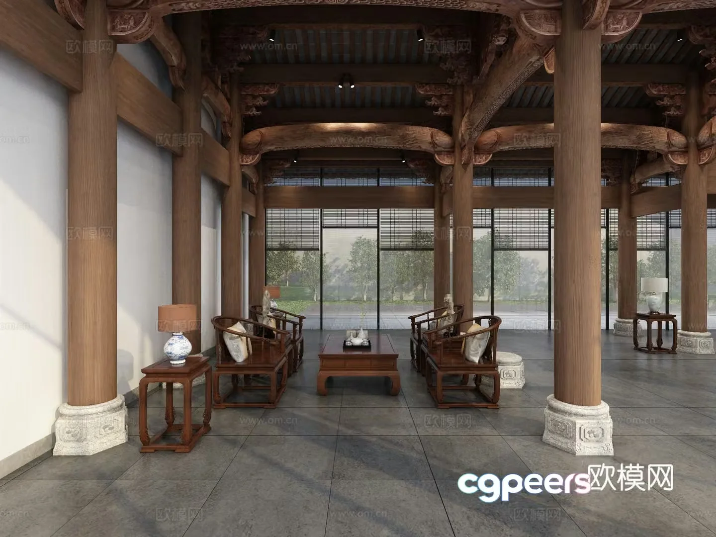 Chinese furniture exhibition hall 3d model