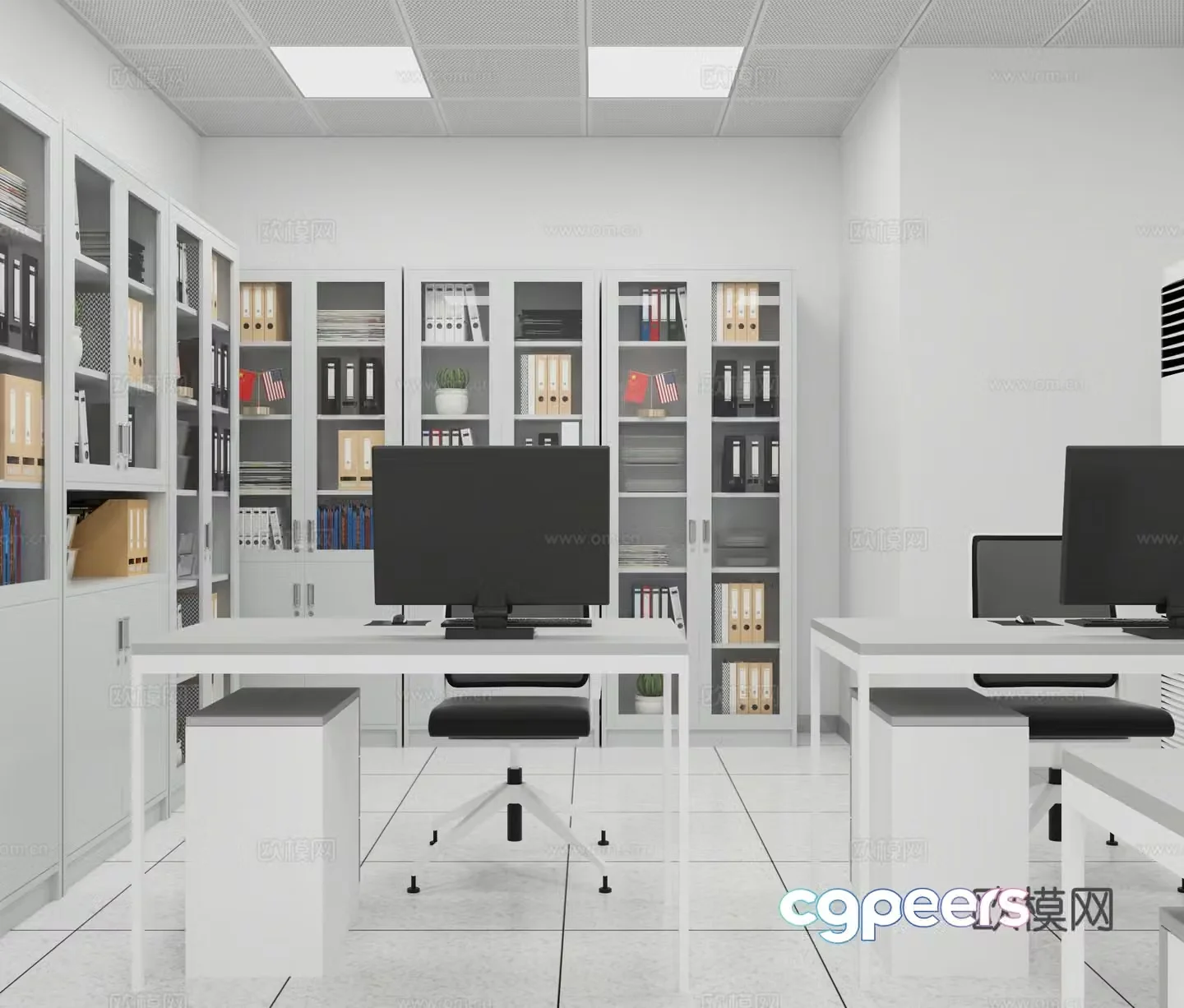 Modern minimalist data room 3d model