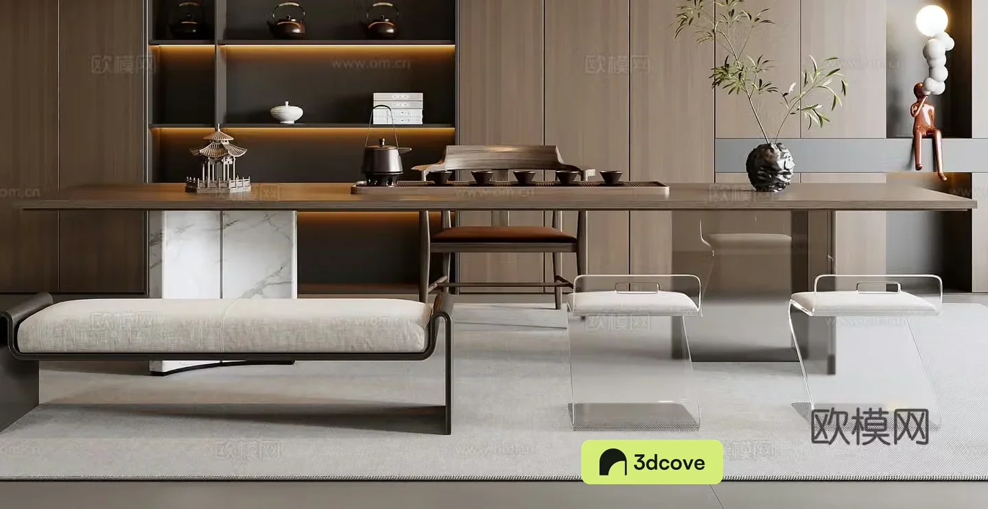 Italian tea table and chair combination