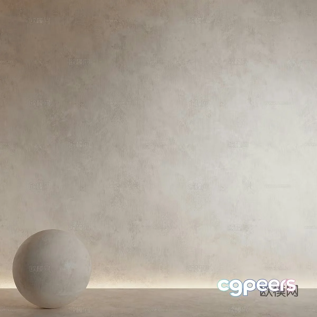 Modern micro-cement wall 3d model