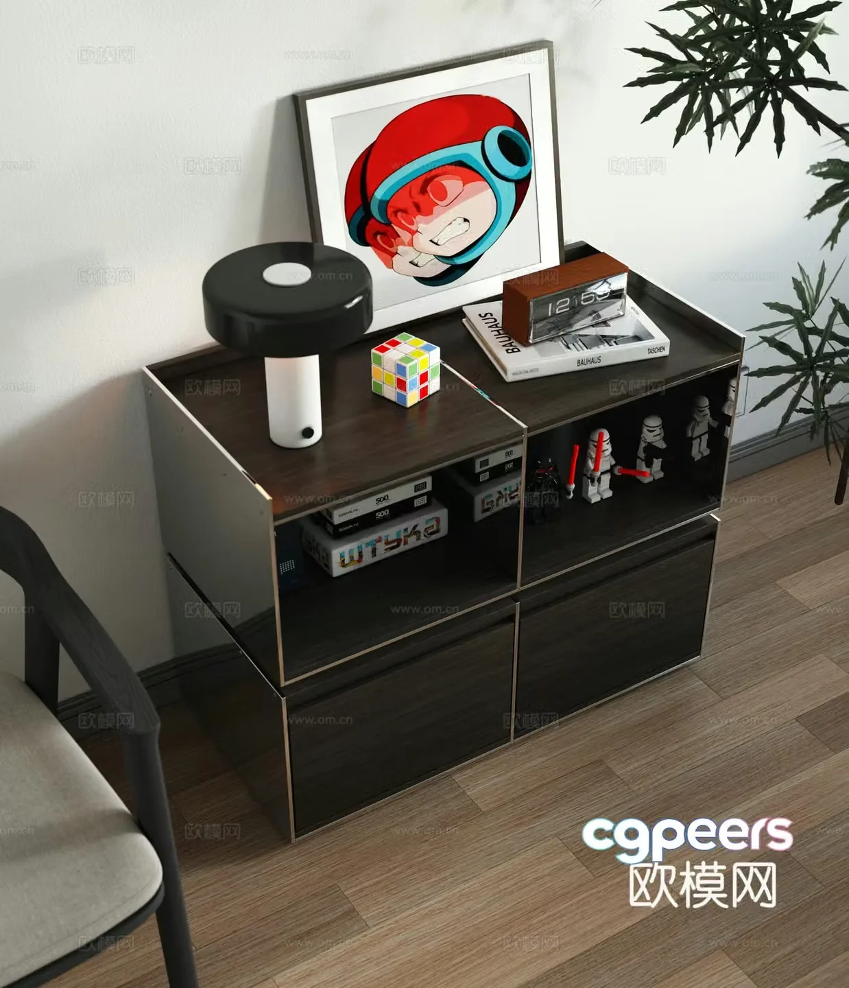 Modern chest of drawers side cabinet 3d model