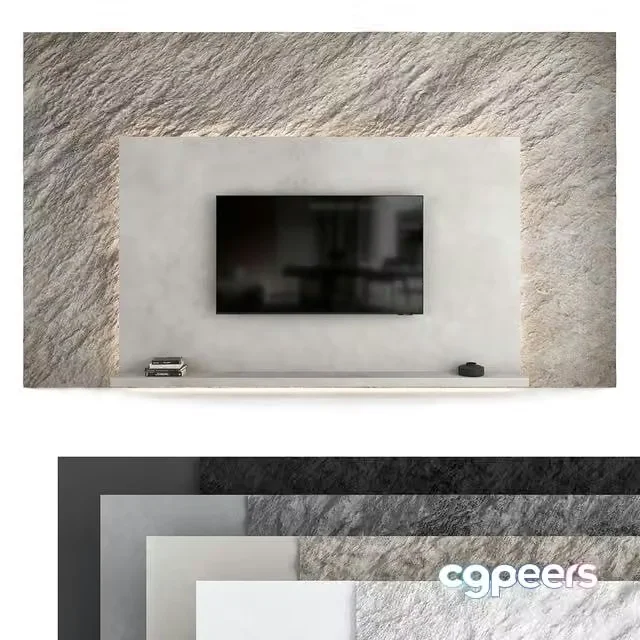 3ds Max Free – TV wall set 07