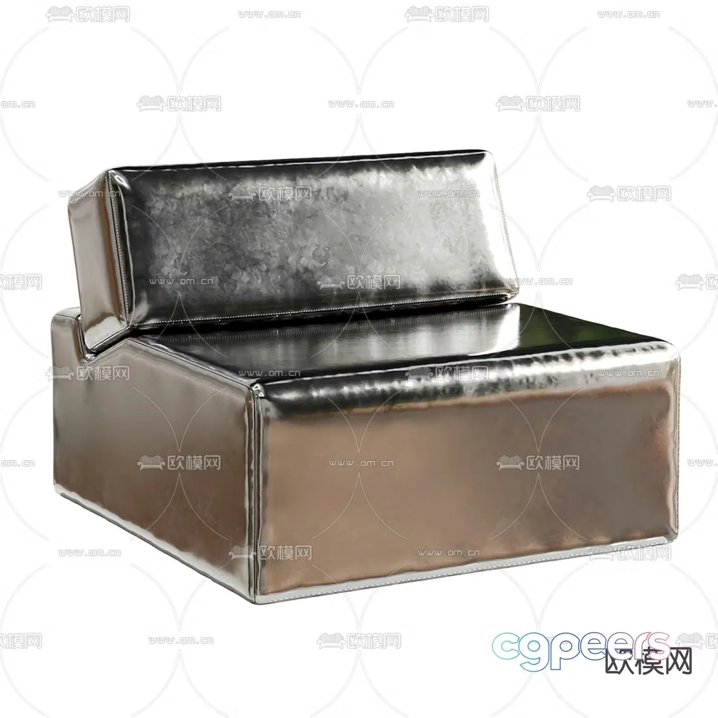 Porto minimalist sofa square sofa single sofa 3d model