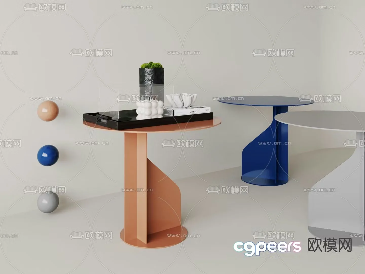 Dopamine side table round table corner table table table 3d model