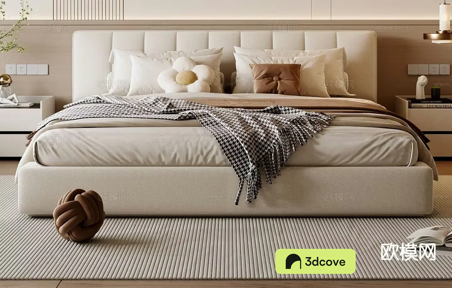 Cream style double bed