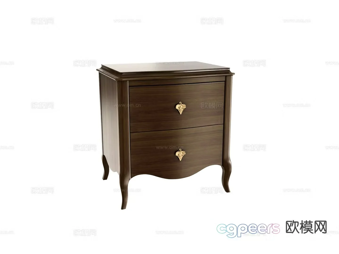 Simple European bedside table 3d model