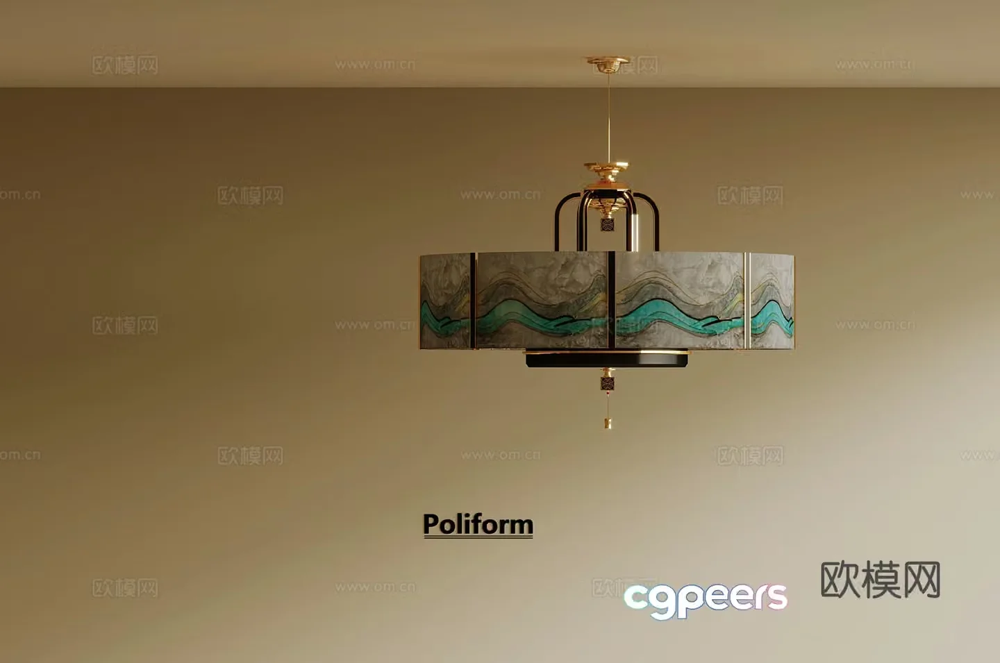 New Chinese chandelier 3D model