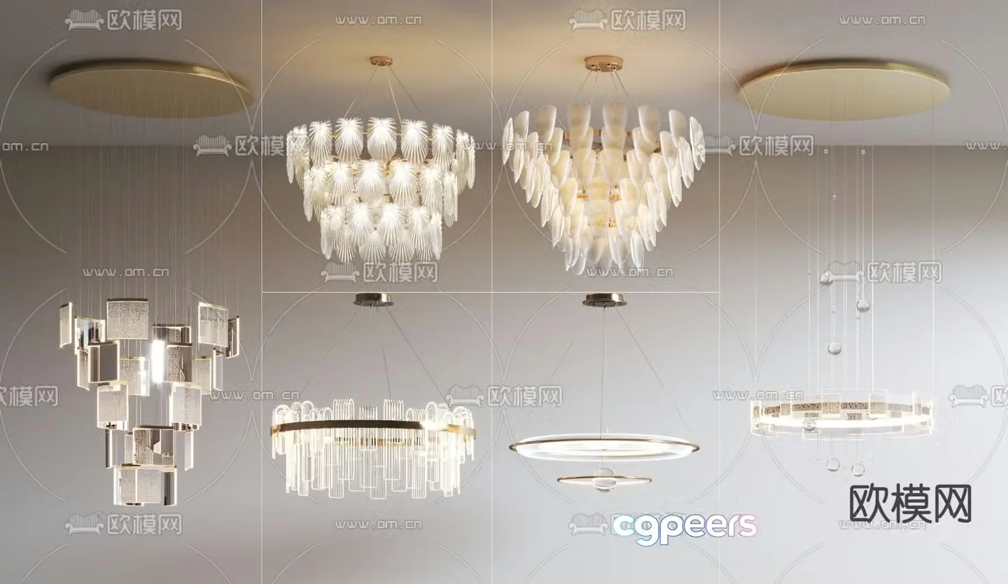 modern chandelier crystal chandelier glass chandelier 3d model