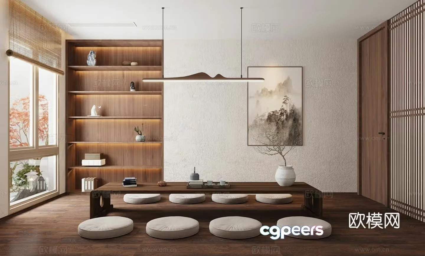 New Chinese Zen Tea Room 3D Model