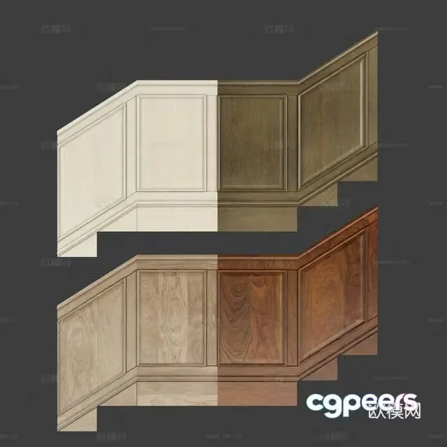 Simple European wall panel wall panel staircase wall panel 3D model
