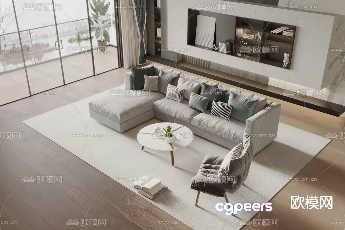 Modern sectional sofa 3d model