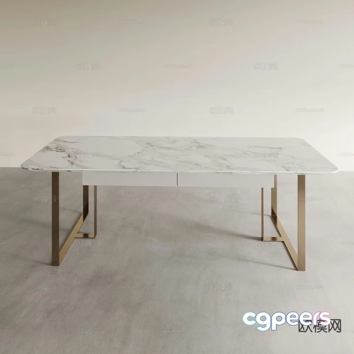 Marble dining table 3d model