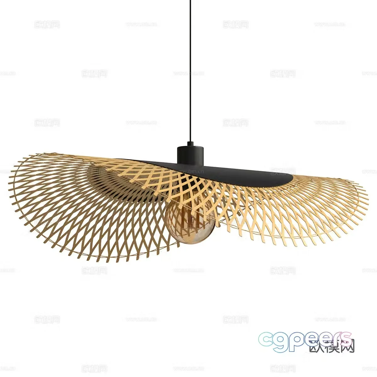 Nordic simple chandeliers restaurant chandeliers rattan chandeliers living room chandeliers 3D model