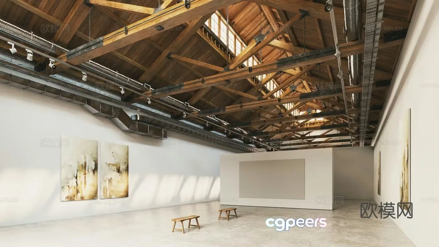 3D model of painting exhibition hall