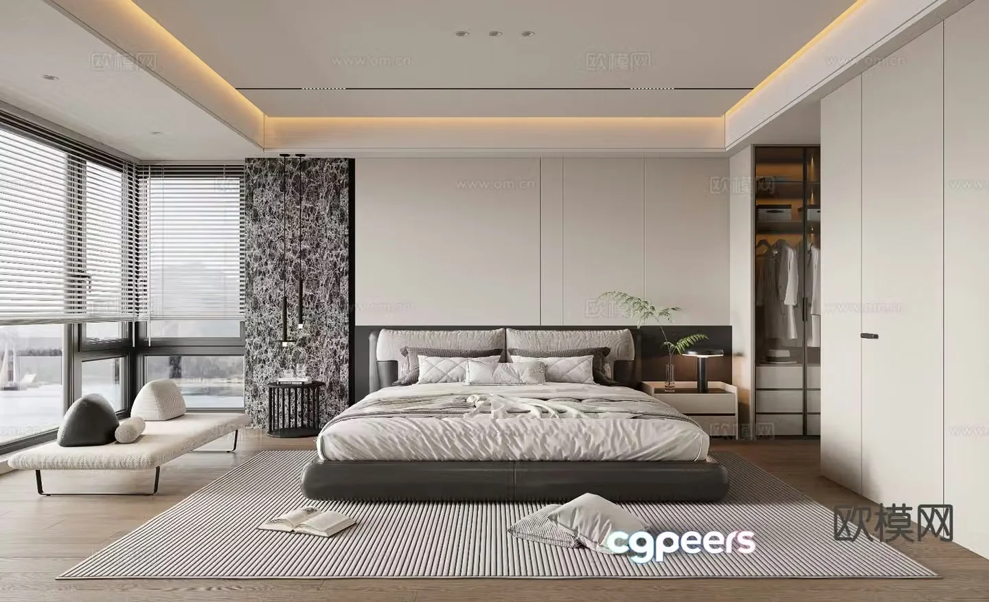 Italian style bedroom master bedroom 3d model