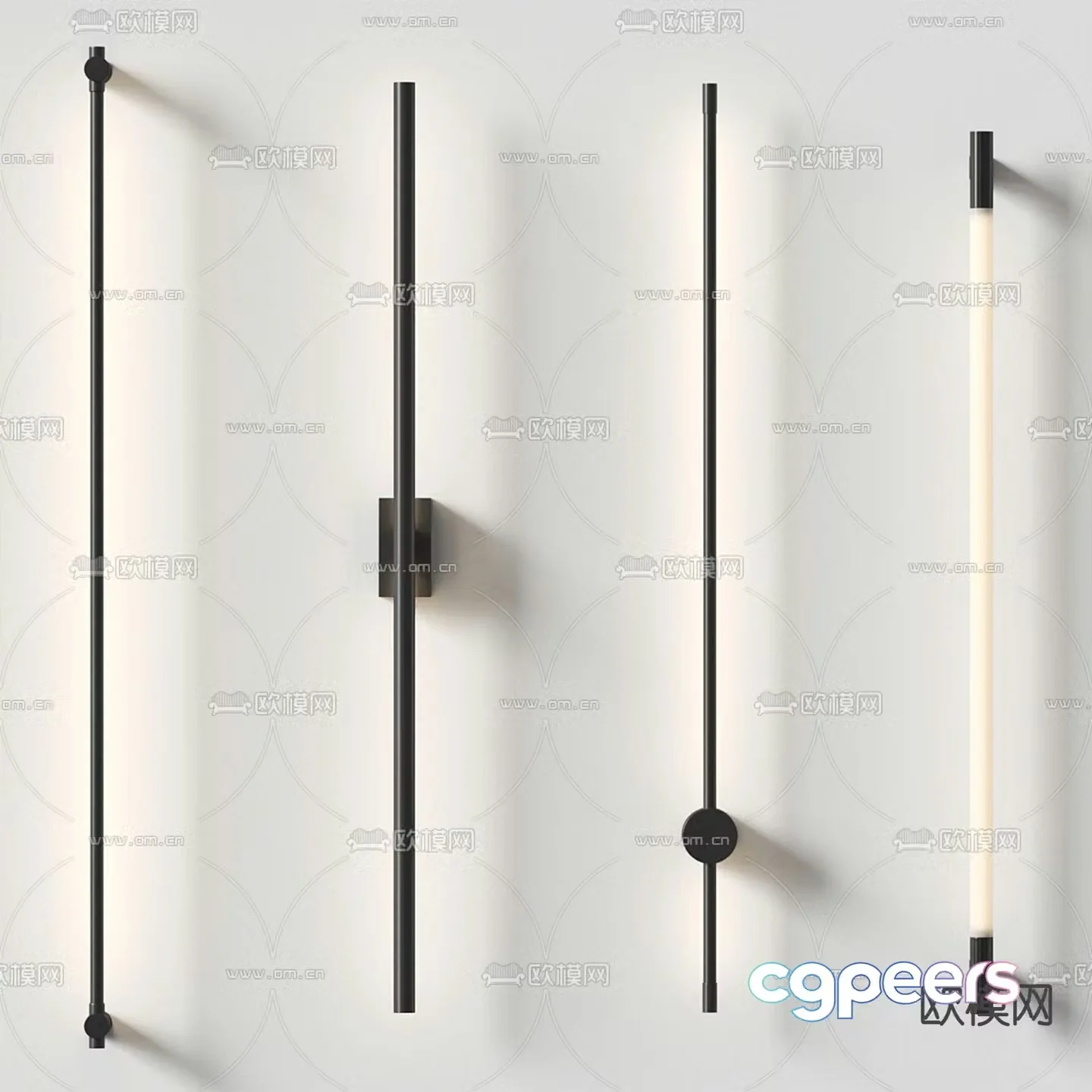 Long wall lamp 3d model