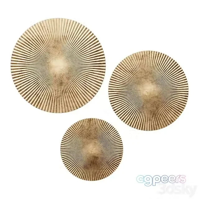 3ds Max Free – CosmoLiving Wall Panel By Cosmopolitan Wood Contemporary Wall Decor – Set Of 3 – Gold