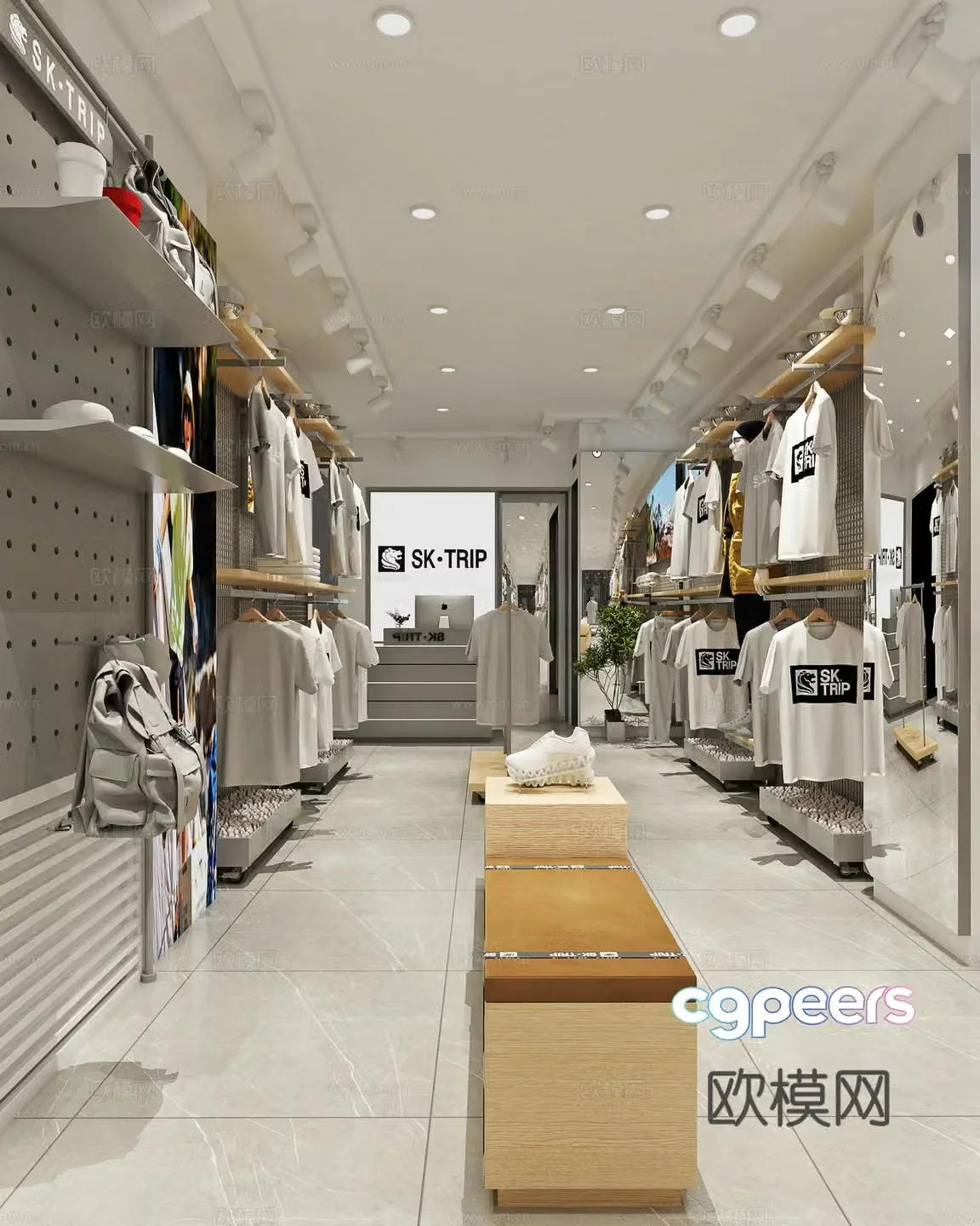 Modern clothing store 3d model