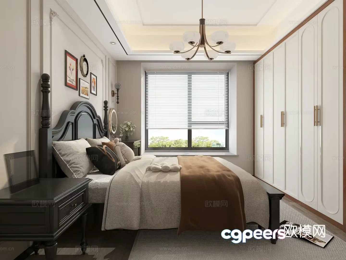 French bedroom master bedroom 3d model